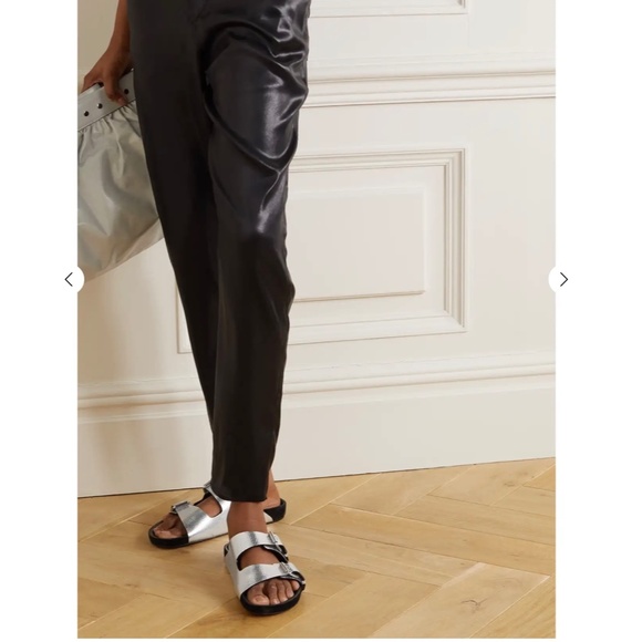 Isabel Marant Lenyo Silver snake effect slides - Size 7 US - Picture 9 of 14